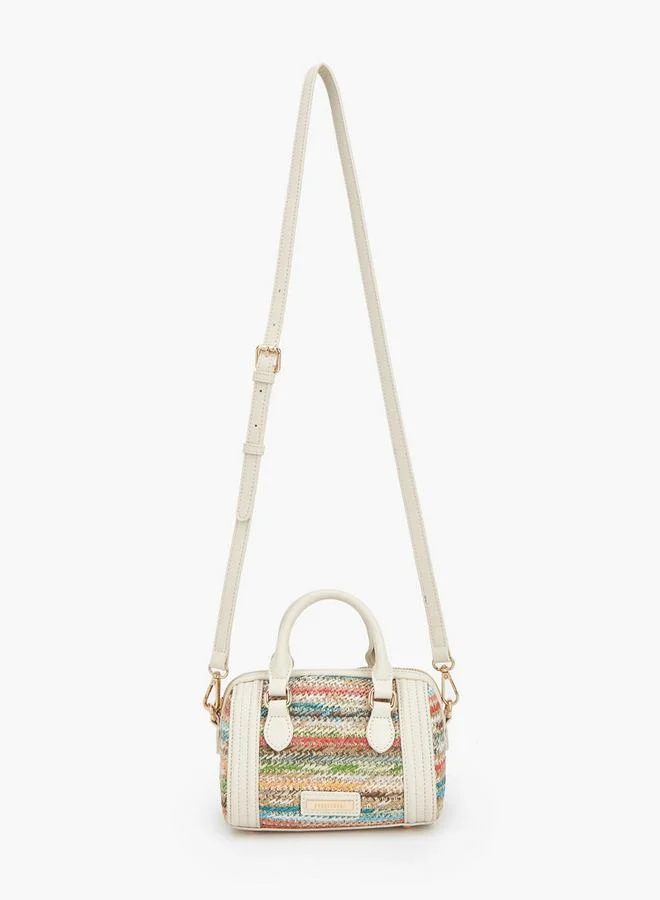Peppermint Textured Crossbody Bag With Double Handle